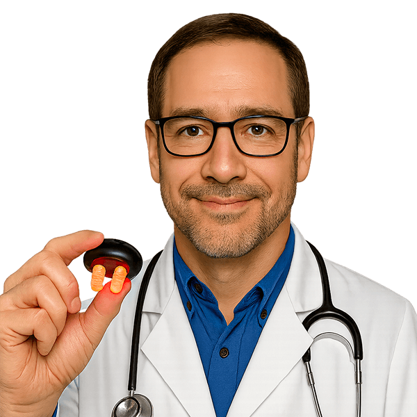 ENT medical professional doctor endorses RedBud nasal red light therapy device as a safe, drug-free treatment for sinus congestion, allergies, and cold symptoms— alternative to Flonase, Sudafed, and nasal steroids.