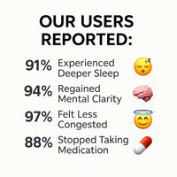 User-reported benefits of the RedBud nasal red light therapy device including better sleep, mental clarity, and reduced nasal congestion.