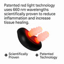 Close-up of RedBud device emitting 660 nm red light, scientifically proven to reduce nasal inflammation and promote healing.